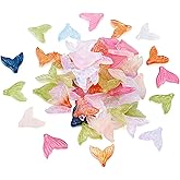 Beadthoven 100pcs Mermaid Fishtail Glass Charm Pendants Assorted Colors Sea Animal Whale Tail Crystal Glass Pendants for Earrings Keychain Bracelet Necklace Jewelry Making DIY Crafts Supplies 19mm