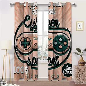 prunushome Gamer Bedroom Blackout Curtains Vintage Video Game