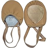 DANCEYOU Pirouette Lyrical Leather Half Sole Ballet Jazz Contemporary Practice Turning Dance Shoes Girls Women Boy Men