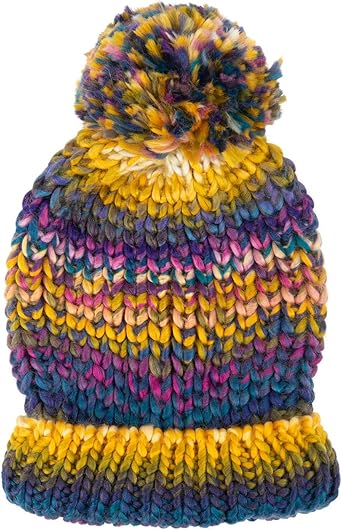 colourful bobble hat