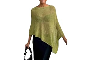 GORGLITTER Women's Sheer Poncho Shawl Bat Wing Cape Tops Crochet Cover Up Lightweight Sweater Spring Summer Outfits 2026