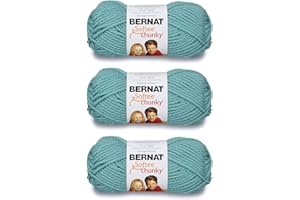 Bernat Softee Chunky Seagreen Yarn - 3 Pack of 100g/3.5oz - Acrylic - 6 Super Bulky - 108 Yards - Knitting/Crochet
