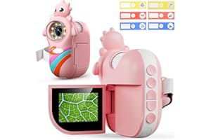 HAMSILY 1000X Handheld Microscope for Kids with 2" Screen, Rechargeable Mini Digital Microscope | Science Kits Outdoor Toys Dinosaur Toys for Age 3 4 5 6 7 8-12 Year Old Girls Birthday Gifts (Pink)