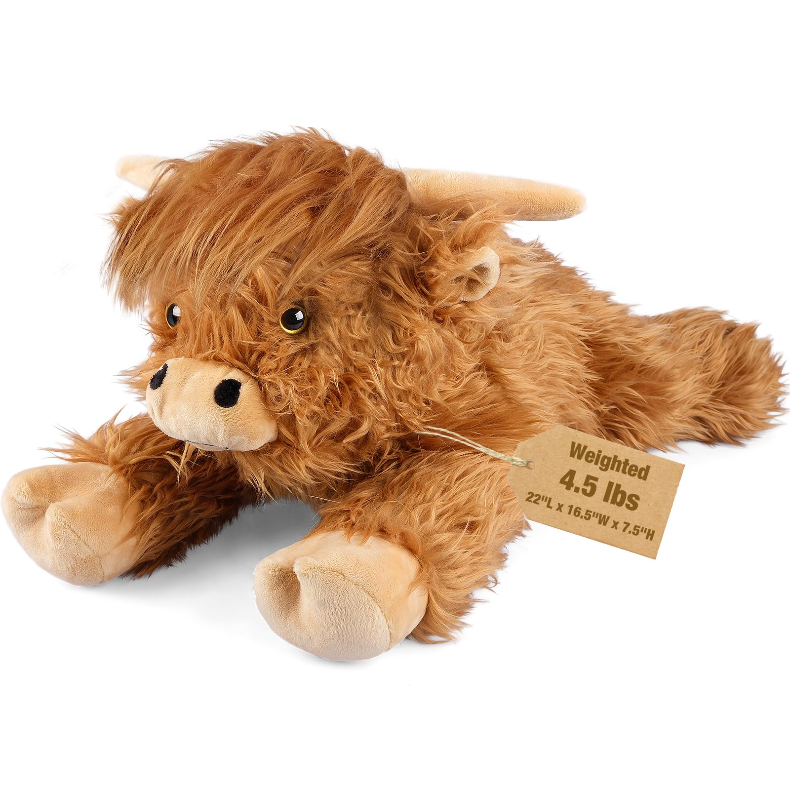 Photo 1 of ** MISSING WEIGHTED BAG**
22" & 4.5 lbs Highland Cow Weighted Stuffed Animal, Cuddly & Soft Kids' Plush Toy Pillows for Companion, Large Plushies with Removable Ceramsite Bag, Gifts for Adults, Kids, Boys and Girl