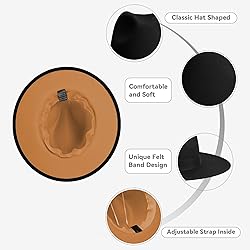 Wide Brim Fedora Hats for Women & Men Classic Dress