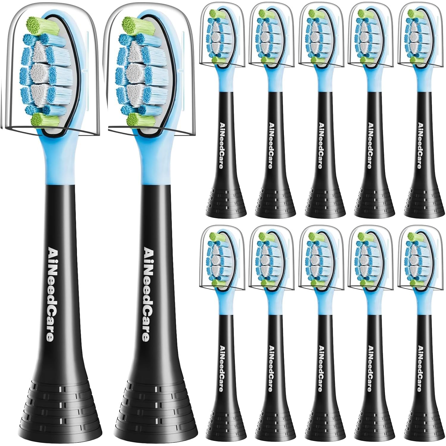 Photo 1 of 12 Pack Toothbrush Replacement Heads for Philips Sonicare, Electric Brush Heads Compatible with Phillips Sonic Snap-on Care Head (Black)