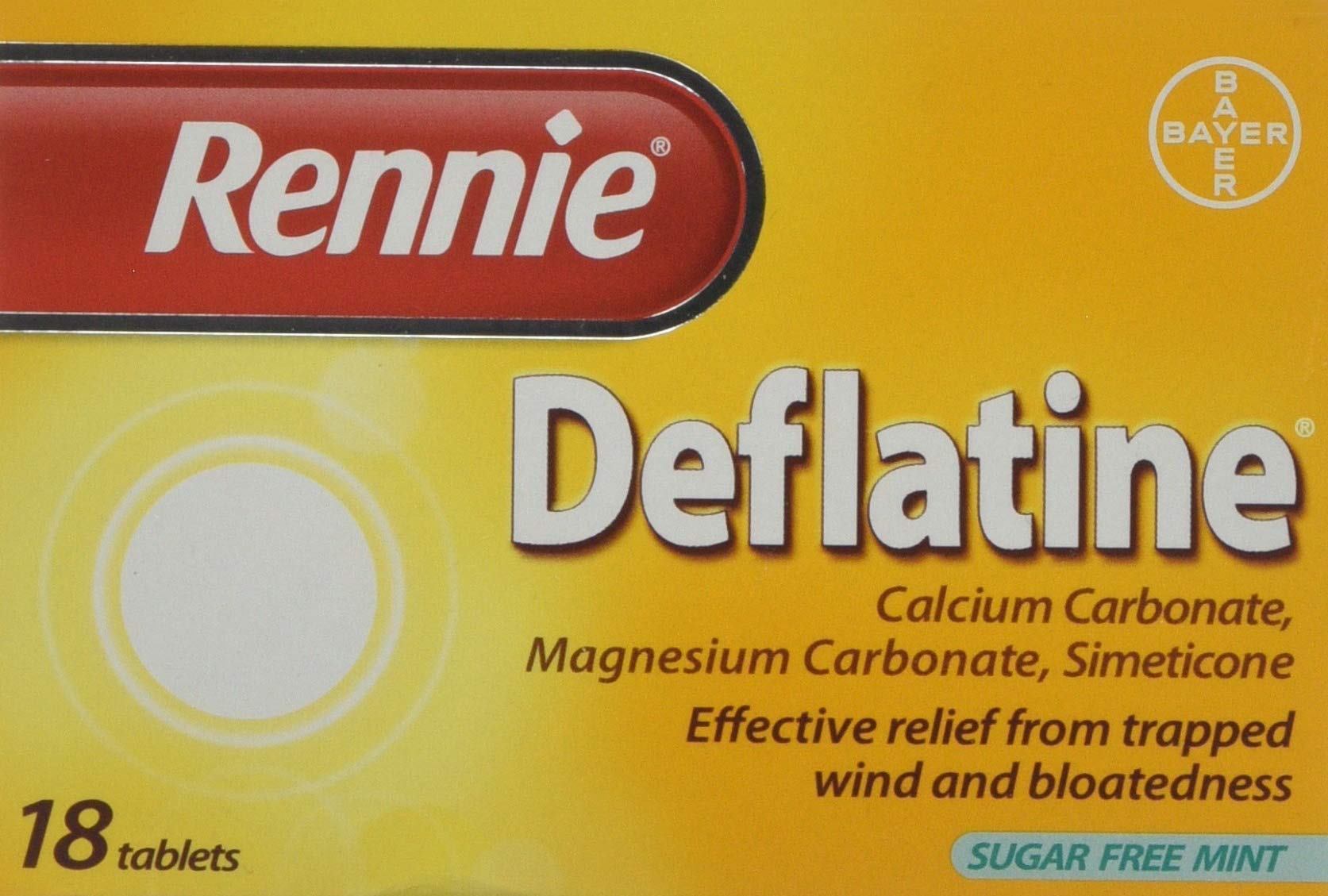Rennie Deflatine Trapped Wind & Bloatedness Relief Tablets SugarFree