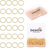BEADIA 18K Gold Plated Jump Rings Non Tarnish 8mm 300pcs for Jewelry Making Findings