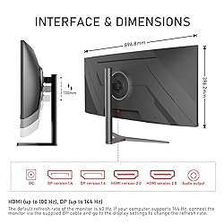 Gawfolk 38 Inch Ultrawide Curved 144Hz Gaming