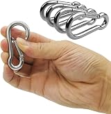 Pubiao 4 Pack Locking Carabiner 304 Stainless Steel M6 Heavy Duty 60mm view 3