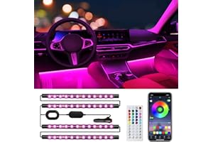 SHINIGHT Car Interior Lights Led Car Lights Interior with Smart App Control,RGB Led Lights for Car Interior DIY Mode Music Sync Mode 2 Lines Design LED Lights for Women Men (Strip Lighter)