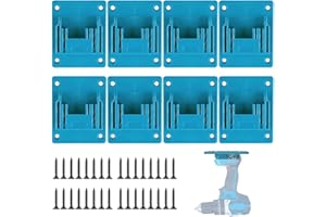 8-Piece Wall Mount Tool Rack for Makita 18V Tools, Includes Battery Holder and 32 Screws, Compatible with 14.4V-18V Power Too