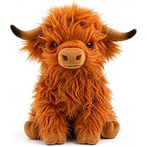 Hug Haven Highland Cow Stuffed Animal,10.5 inches Realistic 