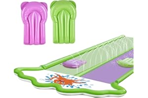 Slip Water Slide,Douthfolle 20x6ft Water Slides for Kids Backyard Lawn with 2 Bodyboards Water Slides Outdoor Summer Toy with Sprinkler Water Play Toys Kids Family Games