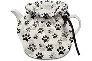 Freewander Black Dogs Paw Pattern, Tea Pots Cover Tea Cosy Breakfast Teapots Kitchen Tea Pots Dust Lid Insulated Cotton Warmer Tea Cozy Kettle Cover Home Family Decorative Accessories