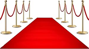 Red Carpet Runner for Party, 2x15ft ,70GSM ,Hollywood Red Carpet Roll Out for Special Event, Glamorous Movie Theme Party Decorations, Red Runway Rug for Wedding, Red Aisle Runner for Prom