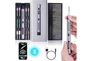 AM ARROWMAX Electric Engraving Pen, Mini Engraver with 42 Bits, Aluminum Case, Smart Motion Control, OLED, Bluetooth, APP, Wireless Magnetic Charge, for Jewelry, Wood, Glass, Stone, Carving (SGS PRO)