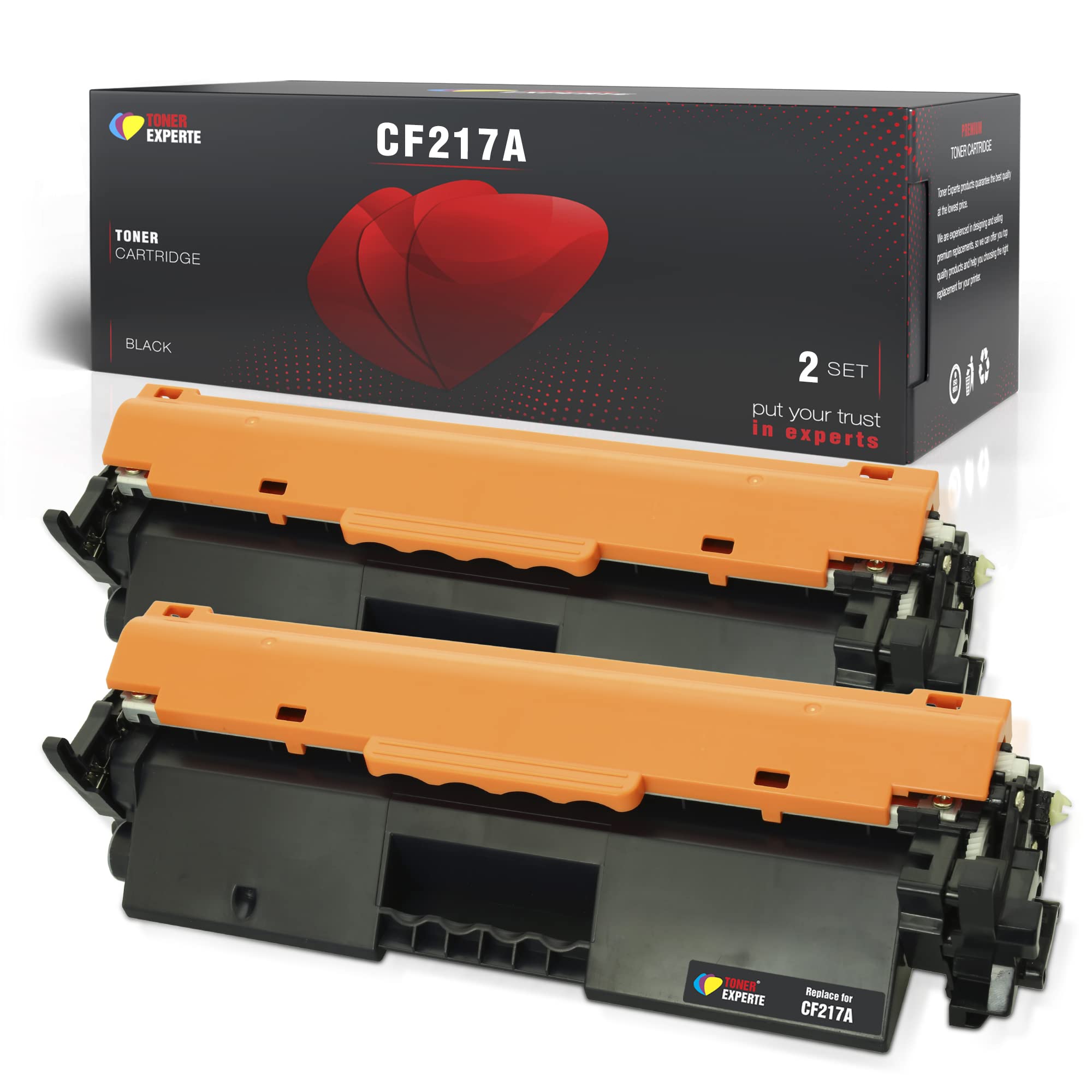 TONER EXPERTE Compatible HP 17A Black Toner Cartridge Replacement for CF217A for LaserJet Pro M102w M102a MFP M130nw M130fn M130a Printer 2-Pack
