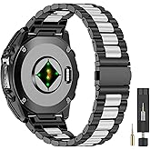 VELEYOK 22mm Stainless Steel Metal Band Compatible with Garmin Fenix 8 Pro tactix 8 47mm/E/7/6/pro/5/Plus,Quick-fit Watch Strap for quatix 8 47mm 7/Pro/6/Forerunner 970/965/955/Descent G2 G1 Solar