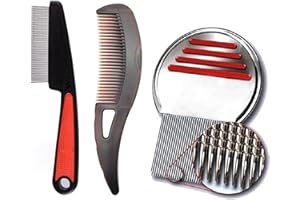PAIRSWIND Stainless Steel Fine Tooth Comb - Dandruff Remover, Scalp Massage Hairbrush, and Relief Comb (3 Set)