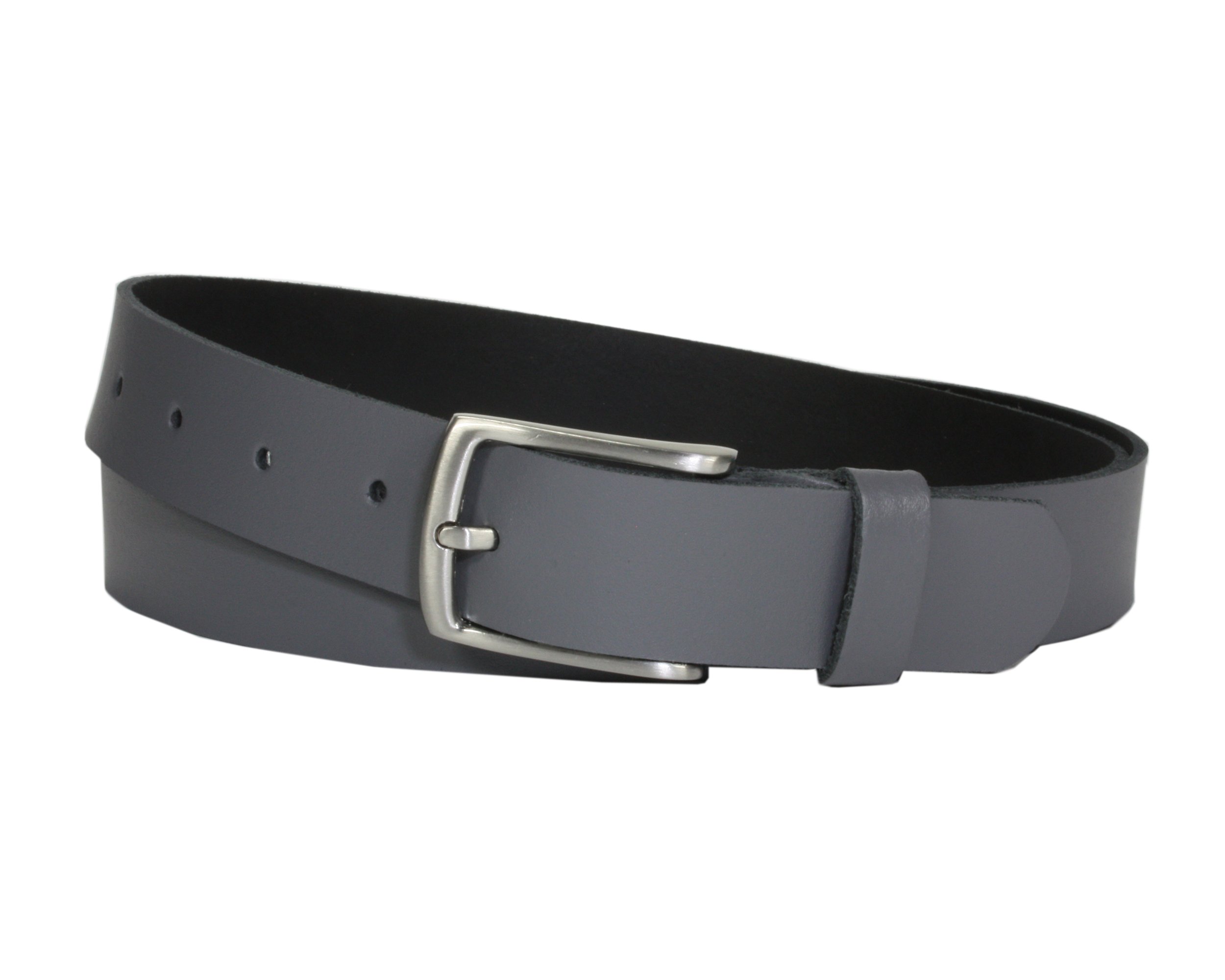 Vascavi Ledergürtel echt Leder, 3 cm breit und ca. 0.25 cm stark, Gürtel, Anzugsgürtel, Hüftgürtel, Jeansgürtel, Made in Germany (85 cm Gesamtlänge 95 cm, Grau)