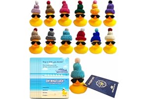 Artreeiger Cruise Duck Tags Set Includes 12 Cruise Rubber Ducks with Sunglasses Hat for Cruise Ships 12 Cruising Duck Tag Card 12 Rubber Bands for Hiding Carnival Cruise Ducking Game Party