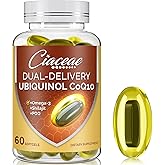Ubiquinol CoQ10 600 MG Softgels with Omega-3 & Shilajit & PQQ, Advanced Dual-Delivery Coenzyme-Q10, Active CoQ10 Ubiquinol Supplement for Fertility, Antioxidant, Heart, Brain & Energy, 60 Servings