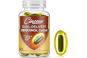 CIACEAE Ubiquinol CoQ10 600 MG Softgels with Omega-3 & Shilajit & PQQ, Advanced Dual-Delivery Coenzyme-Q10, Active CoQ10 Ubiquinol Supplement for Fertility, Antioxidant, Heart, Brain & Energy, 60 Servings