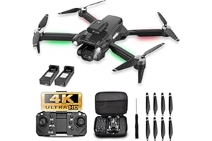 MSMV RC Drone for Kids Adults with HD FPV Camera,Obstacle Avoidance, One Key Start, Carrying Case, 2 Batteries - Cool Toys Gifts for Boys Girls
