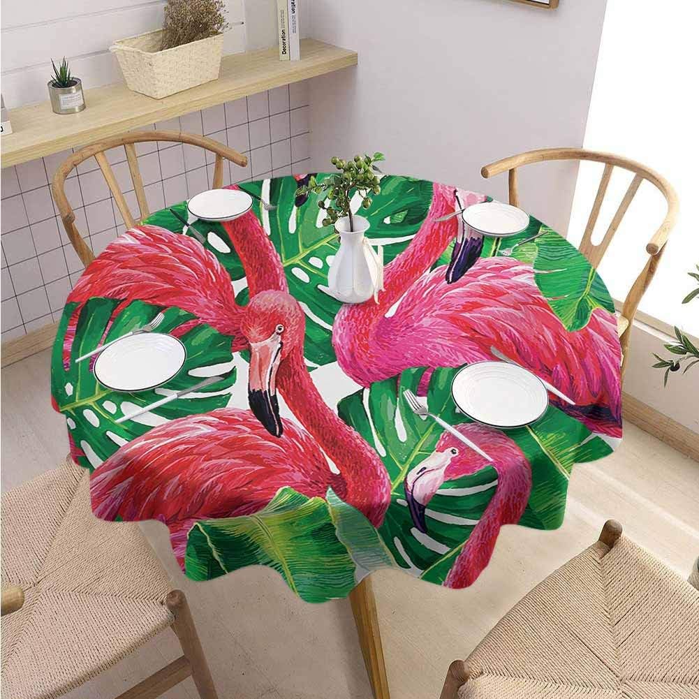 DILITECK Flamingo Round Tablecloth Flamingos Sitting on
