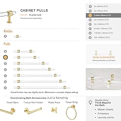 QOGRISUN 5-Pack Acrylic Cabinet Pulls with Brass