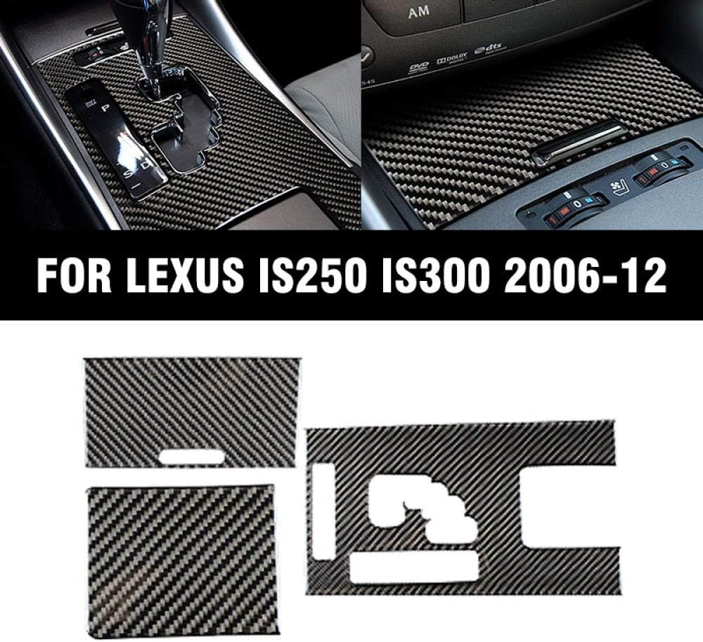 SJWMXN Carbon fiber decoration,For Lexus IS250 IS300 2006-2012 Interior Mouldings Auto Stickers New Real Carbon Fiber Gear