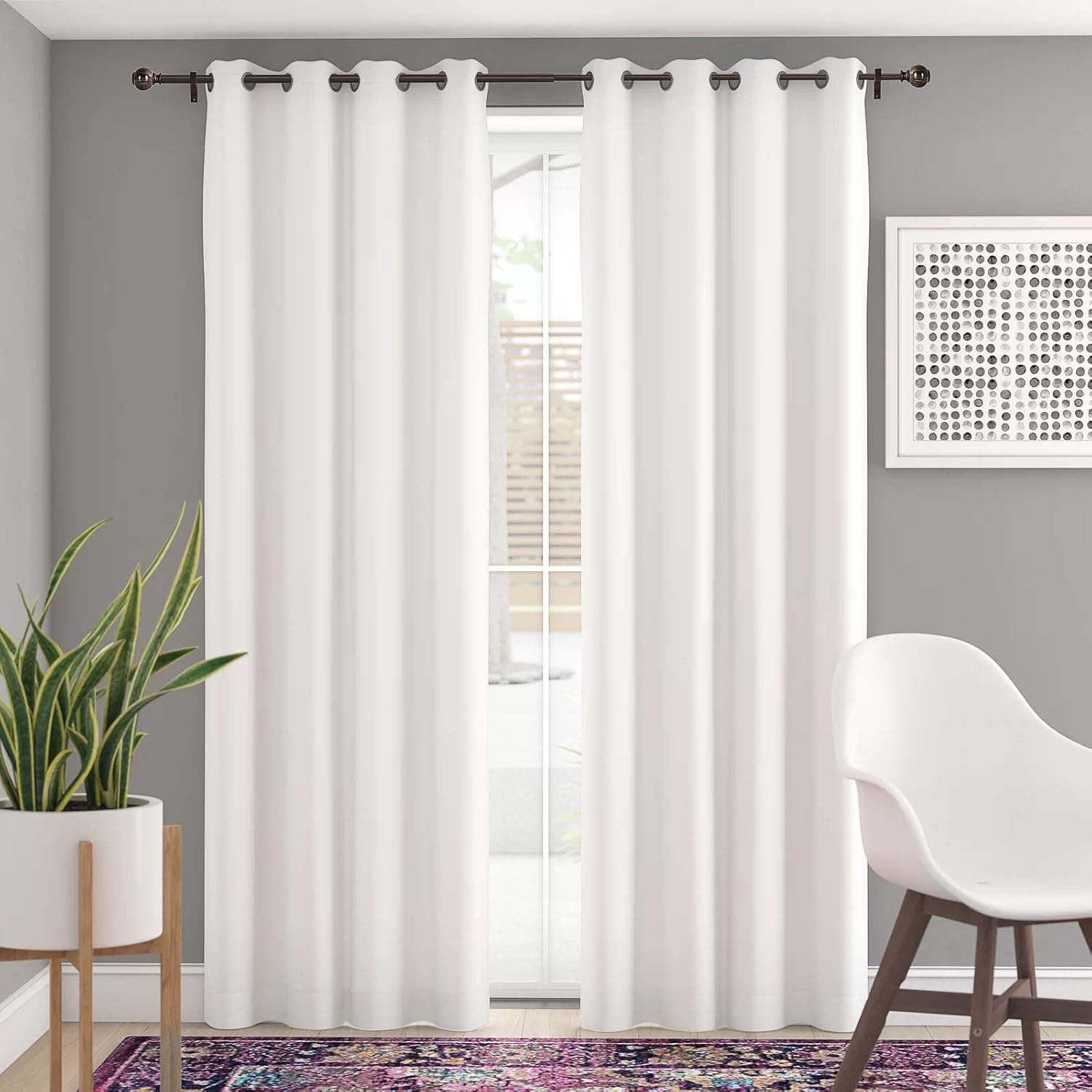 Oneach 2 Pack 48''-84'' Adjustable Curtain Rod 1'' Brown Extendable Metal Single Window Rod for Curatins with Decorative Imitation Marble Resin Twisting Finials Drapery Treatment Window Rods: Home Improvement