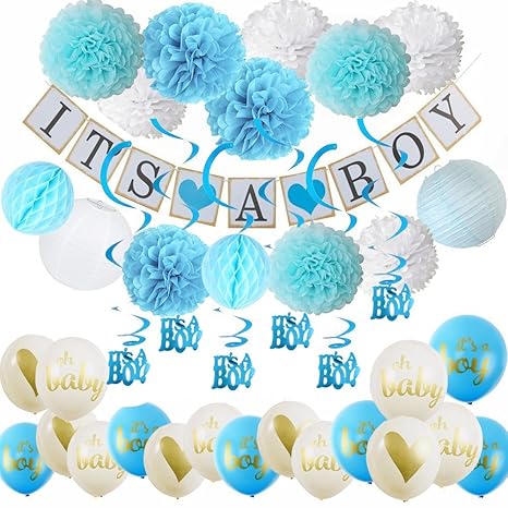Amazon Com 38ps Baby Shower Decorations For Boy It S A Boy Bunting Amazon Com 38ps Baby Shower Decorations For Boy It S A Boy Bunting