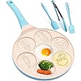 Dinosaur 7-Cup Egg Pan Omelet Pans Pancake Pan for Kids Nonstick Egg Cooker Cars Trucks Pancake Mold Egg Mold for Breakfast Sandwiches Hamburger