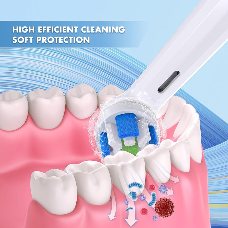 Compatível com as cabeças de substituição da escova de dentes Oral-B IO IO 3/4/5/6/7/8/9/10 Ultimate Clean Electric Brush, para escova elétrica Oral-B iO, conjunto de 10 (Branco, Médio)