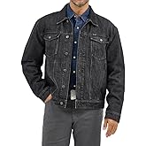 Wrangler Men's Washed Black Blanket Lined Denim Jacket
