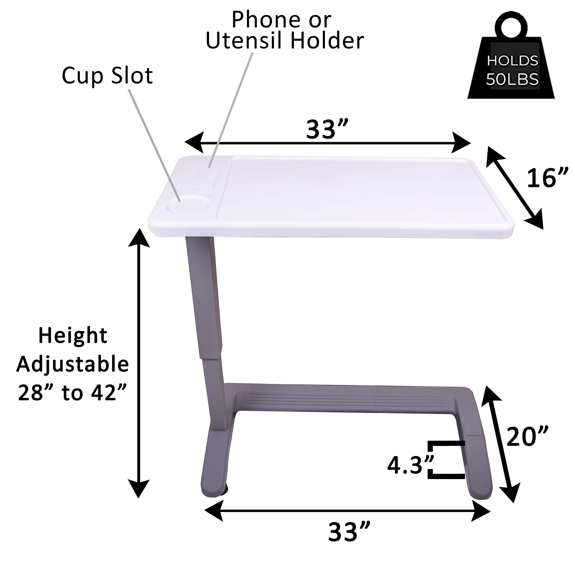 Mua Overbed Table and Hospital Bed Table Table With Wheels Over The