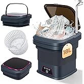 Portable Clothes Washing Machines,18L Foldable Mini Laundry Machine with Spinner Basket,3 Cleaning Modes for Small Baby, Underwear, Socks,Ideal for Home,Travel,Dorms,Camping,Hotel and Apartment HH