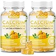 UPNEUTRI Calcium Magnesium Zinc with Vitamin D3 Supplement, Sugar Free Calcium Gummies for Women Men, High Absorption Zinc Gummies for Bone & Muscle & Immune Health, Vegan Mango Flavor - 120 Count