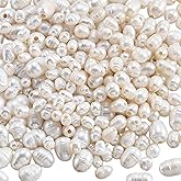 Ornaland 150 Pcs Freshwater Pearl Beads for Jewelry Making Natural White Pearl Beads Large Hole Bead for Bracelets Earring Necklace Anklets DIY Crafts