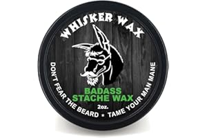 Badass Beard Care Mustache Wax For Men, 2 oz - Made with All Natural Butters and Waxes, Medium Hold, Keeps Mustache Looking and Feeling Natural and Soft