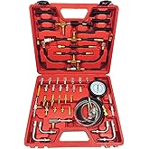 OKSTENCK Fuel Injection Pressure Tester Kit TU-443 Multifunction Fuel System Pressure Gauge 0-140 PSI for Cars and Trucks