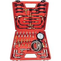 OKSTENCK Fuel Injection Pressure Tester Kit TU-443 Multifunction Fuel System Pressure Gauge 0-140 PSI for Cars and Trucks