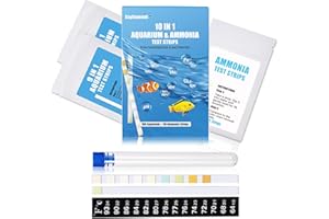 SAYSUMMER 10 in 1 Ammonia Test Kit for Aquarium, 150ct Aquarium Ammonia Test Strips Freshwater Saltwater, Fish Tank Aquarium Test Strips Kit - Testing Ammonia and 9 More !