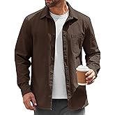 COOFANDY Mens Lightweight Button Down Shirt Jacket Casual Shacket Overshirt