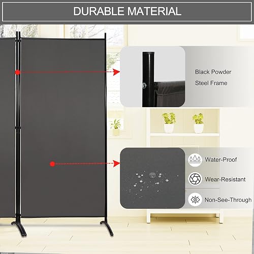 3-Panel Room Divider Screen 6 Ft Tall - Foldable Privacy Partition For Office, Bedroom, Living Room