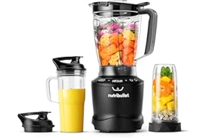 nutribullet SmartSense Blender Combo, 5-speed blender, 1400 Watt Matte Black