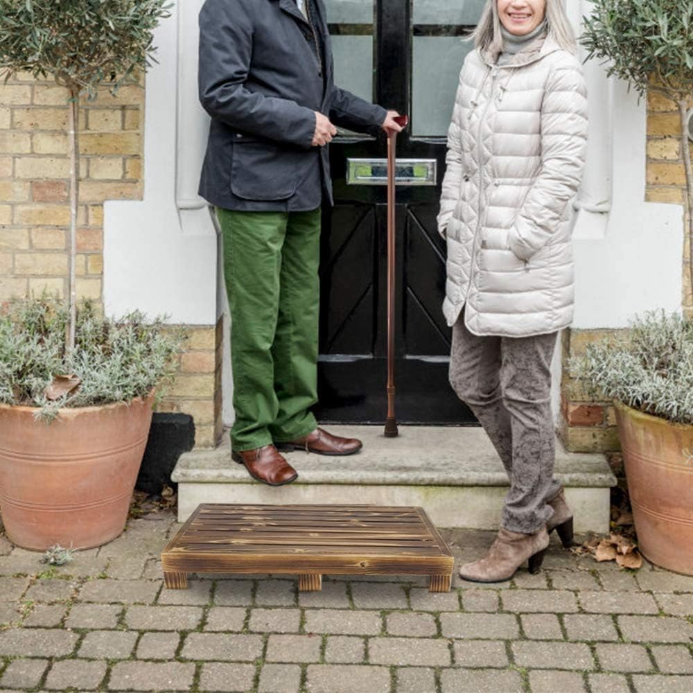 Natural Wood Instant Height Non Slip Outdoor Step Half Step Instantly Reduces Height of doorsteps. Mobility Aid. - Image 5