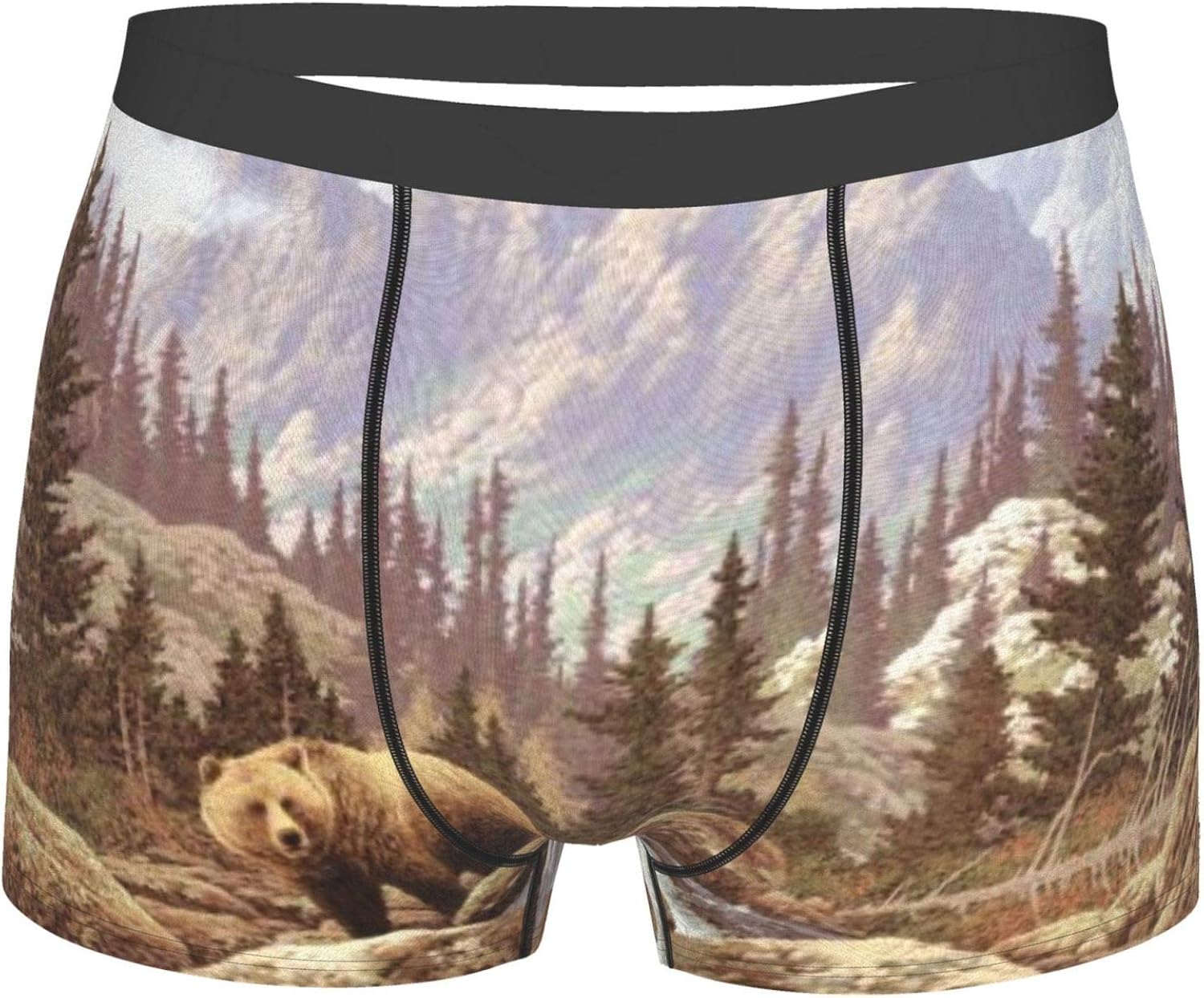 Grizzly Bear Landscape Men'S Boxer Briefs And Breathable And Moisture
